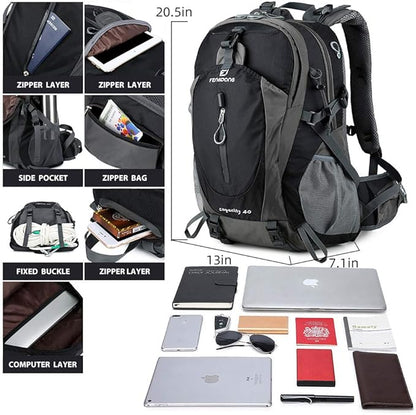 FENGDONG 40L Waterproof Lightweight Outdoor Daypack Hiking, Travel Backpack - Image 3
