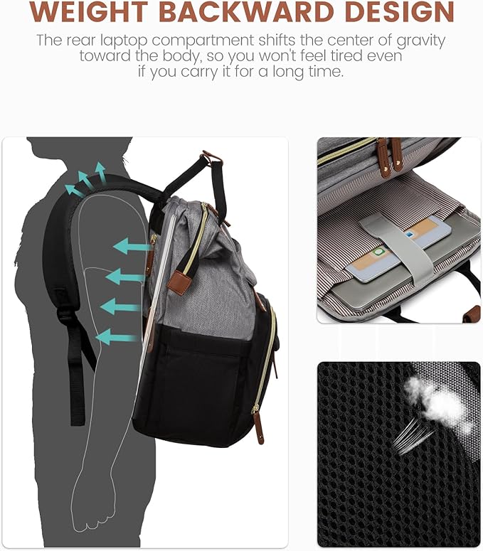 LOVEVOOK Laptop Backpack for Women, 15.6'' Waterproof Nurse Bag Teacher Work - Image 5