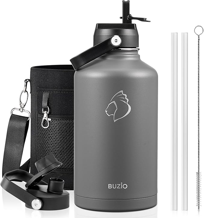 BUZIO 64oz Water Bottle Insulated Stainless Steel BPA Free Double Wall Travel by BUZIO