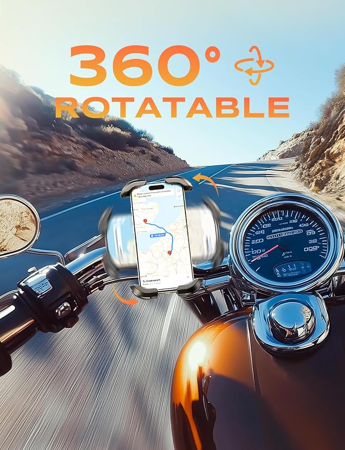 Zewdov Motorcycle Phone Mount, Upgrade Bike Phone Holder, 360° Rotatable Phone - Image 7