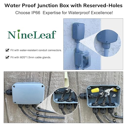 2PK Electrical Junction Box, Nineleaf IP66 Weatherproof Junction Box, 4.9"x - Image 2