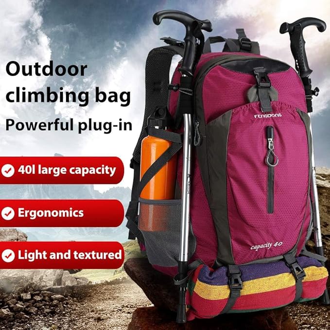 FENGDONG 40L Waterproof Lightweight Hiking, Travel Backpack - Image 4