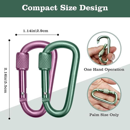 Craebuer Carabiner, 2 inch D-Ring Locking Carabiner Clip, Snap Hook Sport - Image 3