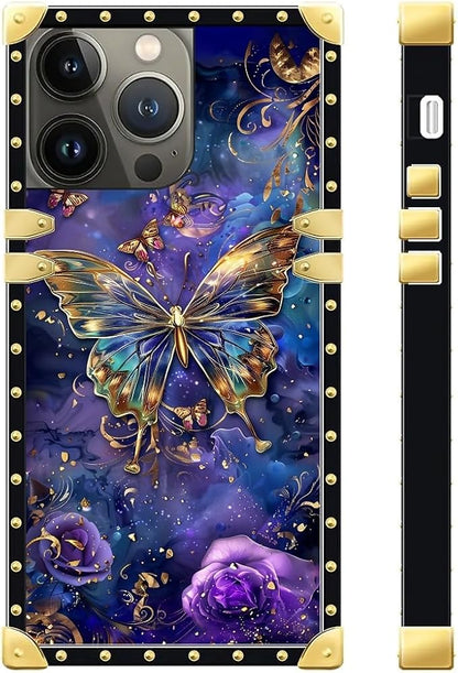 Compatible with iPhone 13 Pro Max Case, Glistening Golden Butterfly Vibrant - Image 3