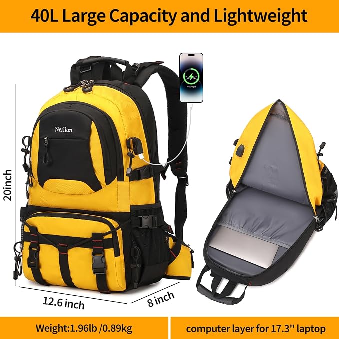 Nerlion 40L Hiking Backpack Travel Backpack - Image 5