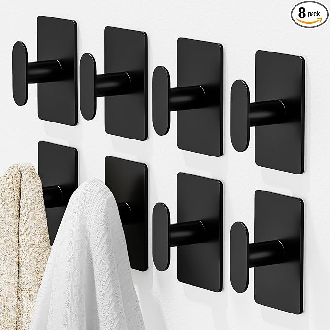 pickpiff Adhesive Towel Hooks for Bathroom: 20LB Extra Strong Wall Hanger for by pickpiff