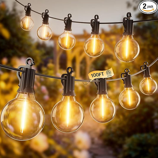 Outdoor String Patio Lights 100FT 50 LED String Lights Waterproof Connectable by SmartDawn