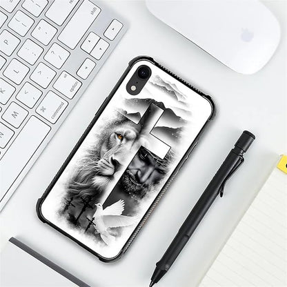 for iPhone XR Case, Lion Cross Jesus Christ Dove Pattern Graphic Design Girl - Image 7