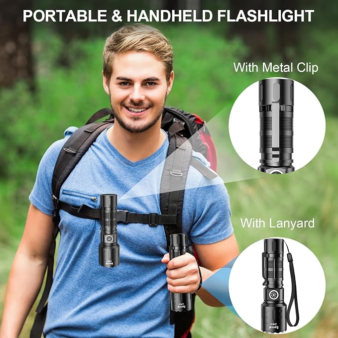 Rechargeable Flashlights High Lumens, Super Bright LED Small Powerful Tactical - Image 6