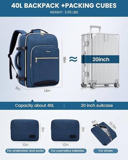 LOVEVOOK Travel Backpack for Women & Men 40L, Airline Approved Carry On - Image 5