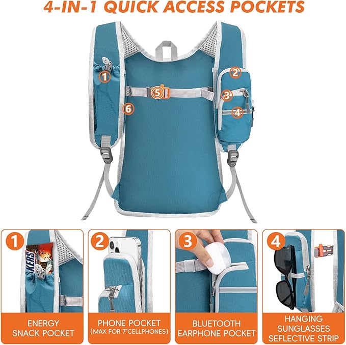 Seektop Small Hiking Backpack Expandable 12L-15L, Lightweight Packable - Image 5