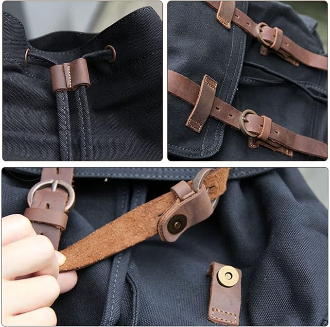 AUGUR High Capacity Canvas Vintage Backpack - Image 4