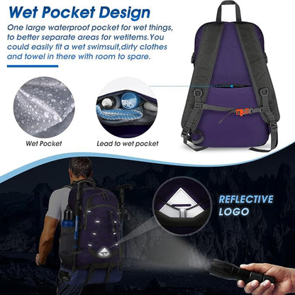 IGOLUMON Hiking Backpack 40L Packable Lightweight Camping Backpack Men Women - Image 3