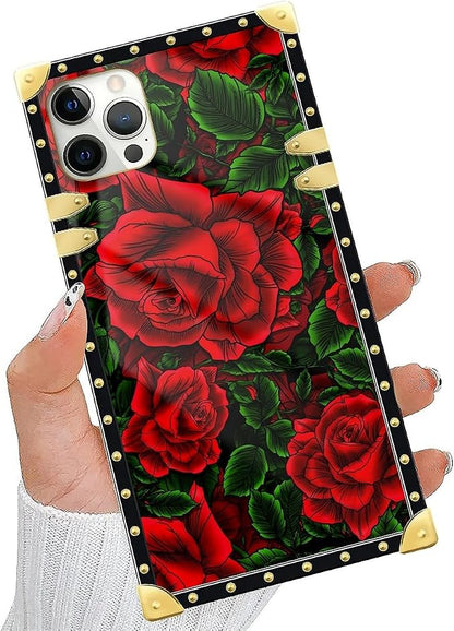 Compatible with iPhone 11 Pro Max Case, Vector Red Rose Green Leaf Luxury - Image 5