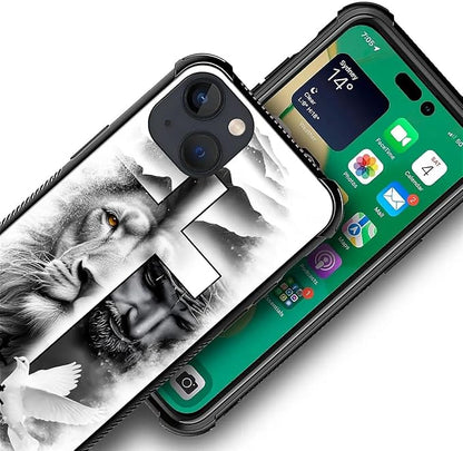 for iPhone 13 Mini Case, Lion Cross Jesus Christ Dove Pattern Made of Soft - Image 3