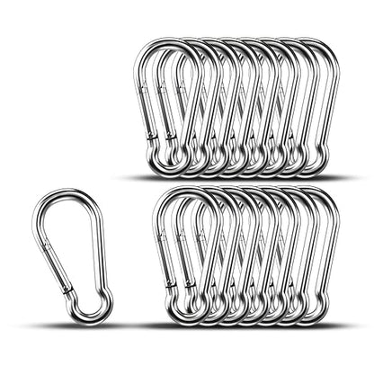 Small Carabiner Clip Hooks, 304 Stainless Steel Spring Snap Hook Fits Camping by KINLINK