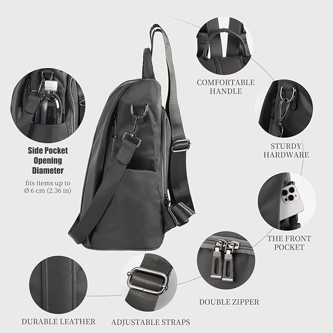 PINCNEL Women Backpack Purse Waterproof Nylon Anti-theft Rucksack Lightweight - Image 4