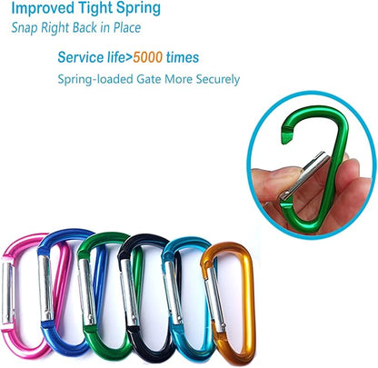 12Pcs Aluminum Carabiner D Ring, Includes Small 1.8" Carbineers, Medium 2.2" D - Image 3