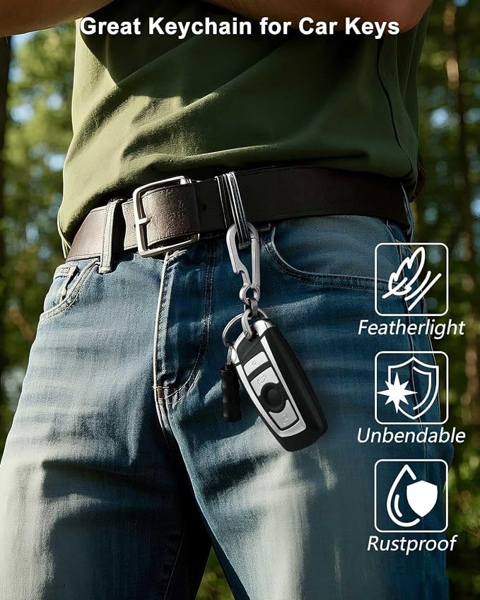 PJYTAC Key Chain Clip Titanium Carabiner Keychain Quick Release Carabiner - Image 6