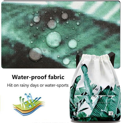 Waterproof Drawstring Bag, Gym Bag Sackpack Sports Beach Backpack - Image 3