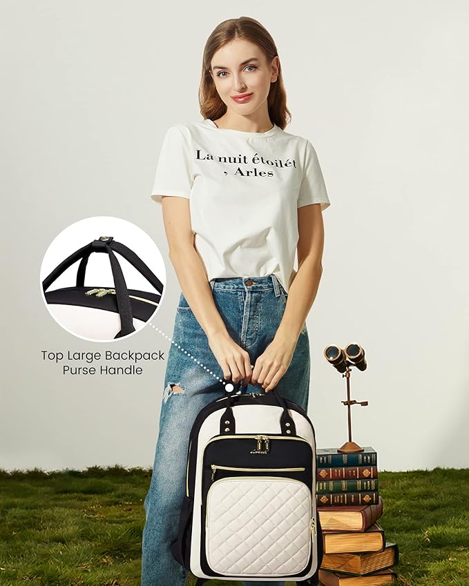 LOVEVOOK Laptop Backpack for Women, Fashion Travel Work Commuter Backpack Purse - Image 4