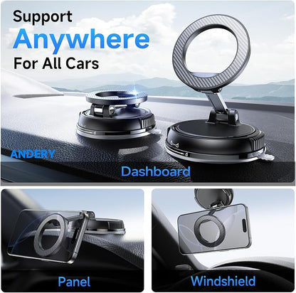 ANDERY Car Phone Holder for Magsafe 360° Adjustable Car Phone Mount, Phone - Image 2