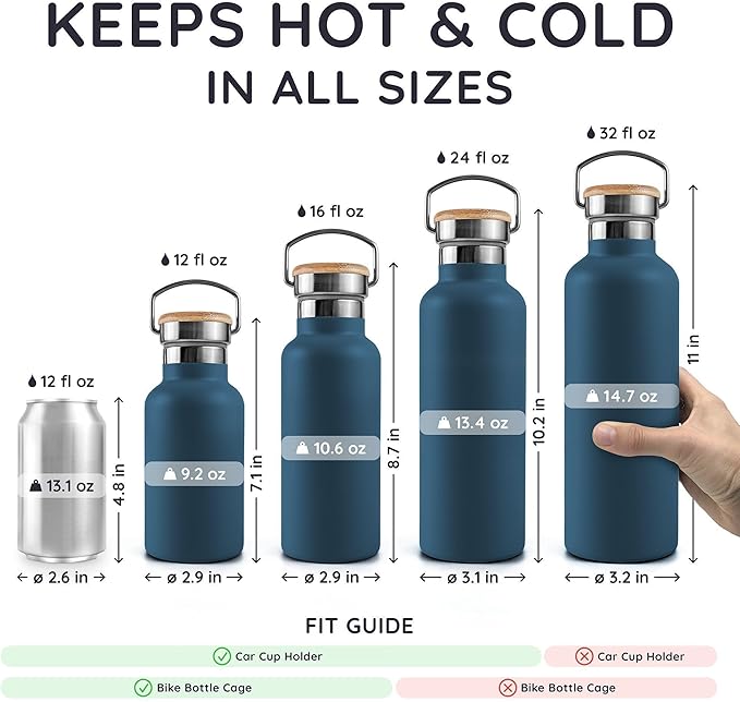 Bambaw Insulated Water Bottle 16 oz, Stainless Steel Water Bottle Insulated - Image 5