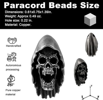 Skull Paracord Beads for DIY Craft Projects Knife Lanyards Keychains Zipper - Image 2