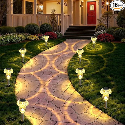 Benany Solar Lights Outdoor, 16 Pack Mushroom Lights Outside Waterproof by SolarOutdoorLights