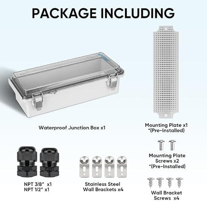 TICONN Outdoor Electrical Box Waterproof, Junction Box IP67 ABS Plastic - Image 6
