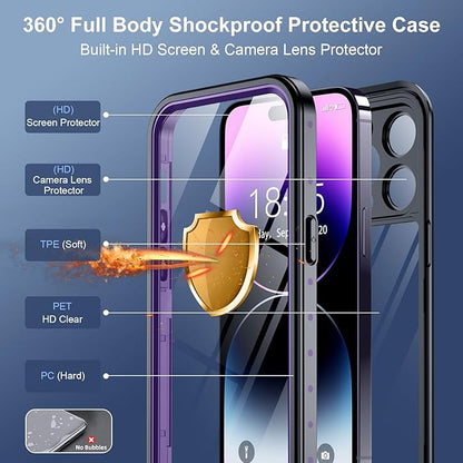 SPIDERCASE for iPhone 14 Pro Case Waterproof, Built-in Lens & Screen Protector - Image 4