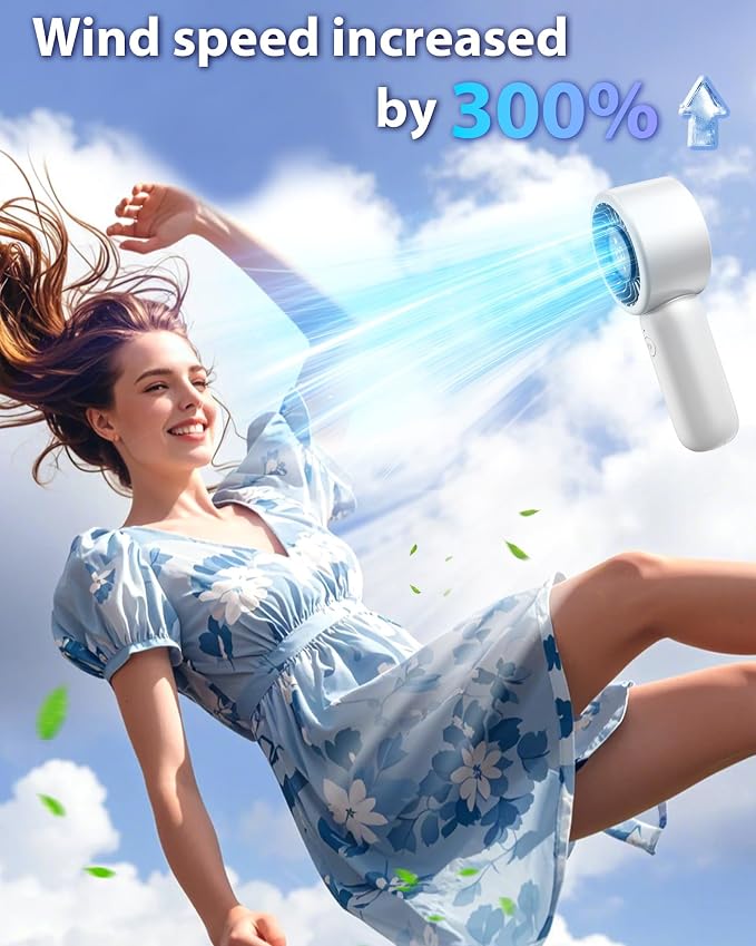 Portable Handheld Fan Personal Small Turbo Hand Fan Powerful, USB Rechargeable - Image 2