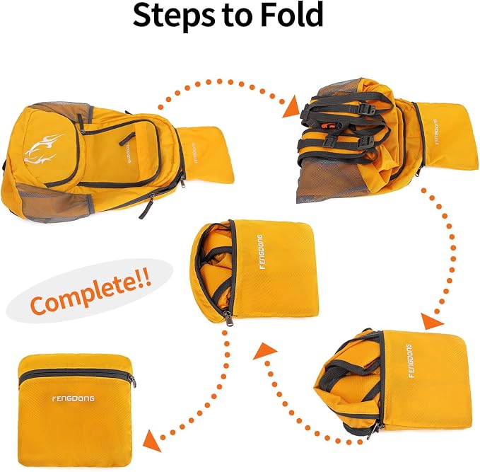 FENGDONG 35L Lightweight Foldable Waterproof Packable Travel Small Hiking - Image 3