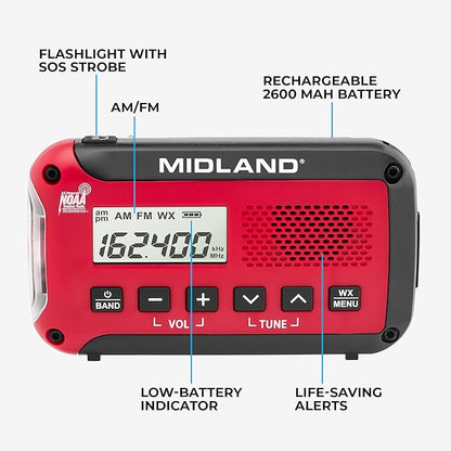 Midland® - ER10VP Weather Radio - AM/FM Radio - Compact and Easy to Carry - SOS - Image 5
