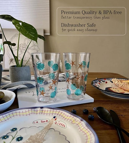 KLIFA- HAWAII series- 20.9 ounce, Sea World Acrylic Drinking Glasses, - Image 2
