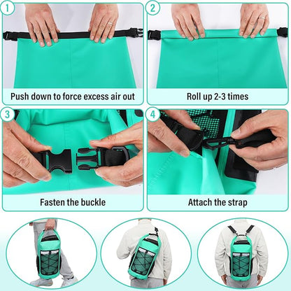 Pimoys Dry Bag, 25L Waterproof Backpack, Dry Bags Kayak - Image 5