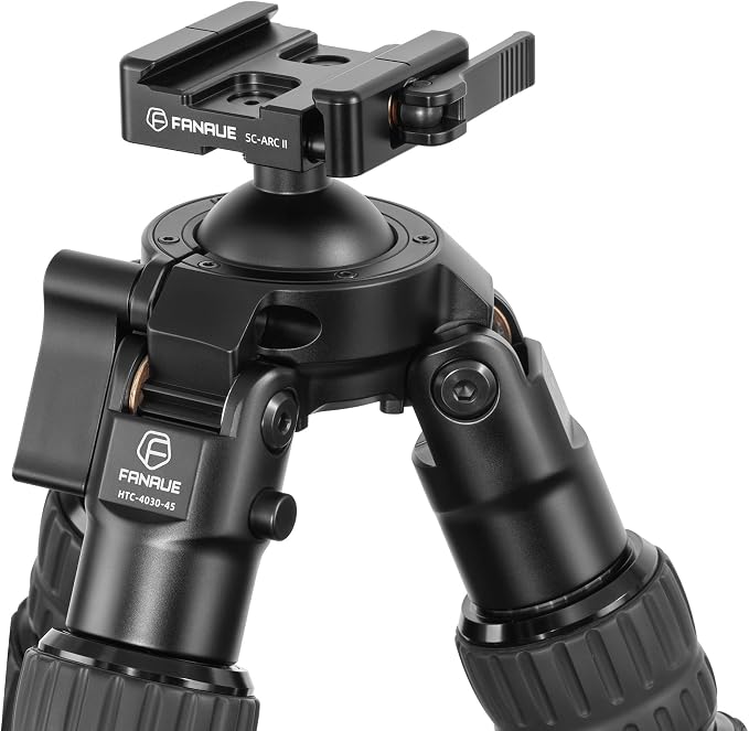 FANAUE Carbon Fiber Tripod for Hunting, 360 Degree BallHead, - Image 2