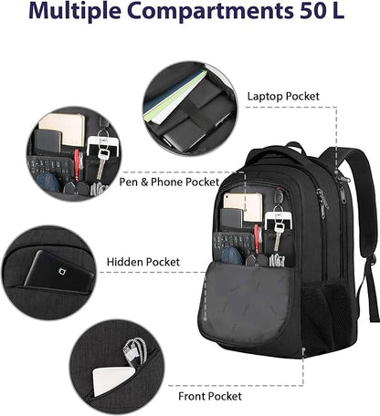 MATEIN 18.4 Inch Laptop Backpack 50 L, Extra Large Anti Theft Carryon Backpack - Image 5