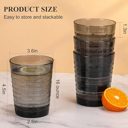 BPA-Free Plastic Tumblers 6 Pack | Reusable Dishwasher Safe | Stackable - Image 3
