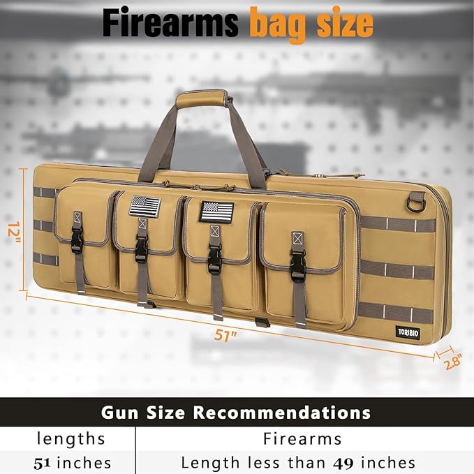 TORIBIO Double Rifle Case Soft Bag 32" 34" 36" 42" 46" 48'' 51“ 55” Gun Case - Image 2