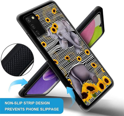 for Samsung Galaxy S20 FE Case, Cute Little Elephant Sunflower White Line Art - Image 4