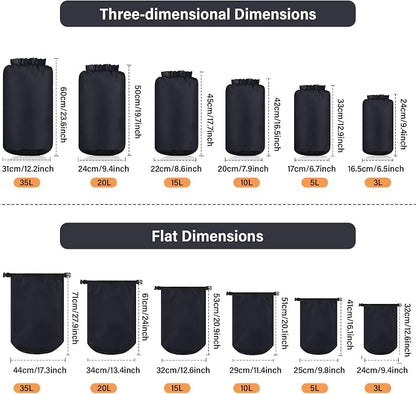 6 Pcs Waterproof Dry Bag Sack Lightweight Outdoor Dry Bags 35 L, 20 L, 15 L - Image 2