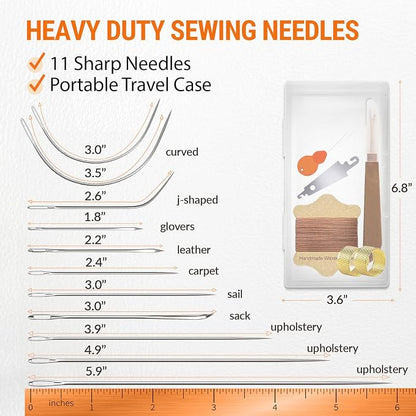 VONEEDL Upholstery Repair Kit: Waxed Sewing Thread & Heavy Duty Needles - Image 4
