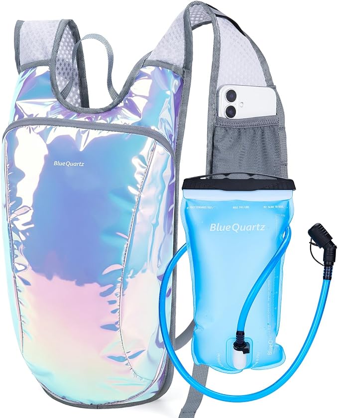 Blue Quartz Rave Hydration Backpack, Reflective Hiking Pack by BlueQuartz