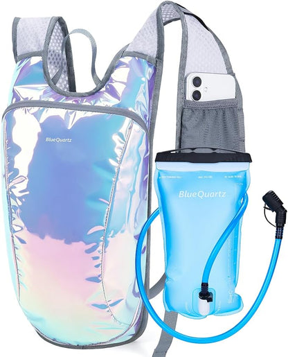 Blue Quartz Rave Hydration Backpack, Reflective Hiking Pack by BlueQuartz
