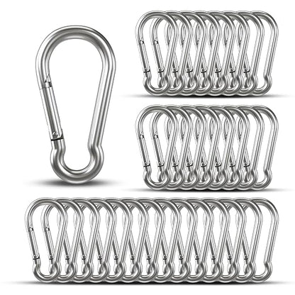 Small Carabiner Clip Hooks, Galvanized Iron Spring Snap Hook Fits Camping Hiking by KINLINK