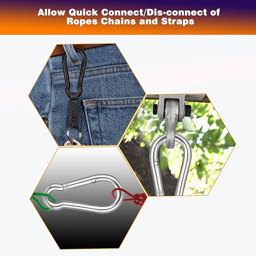 30PCS M5 Heavy Duty Carabiner Clip, 2Inch Snap Hook Quick Link Small Carabiner - Image 6