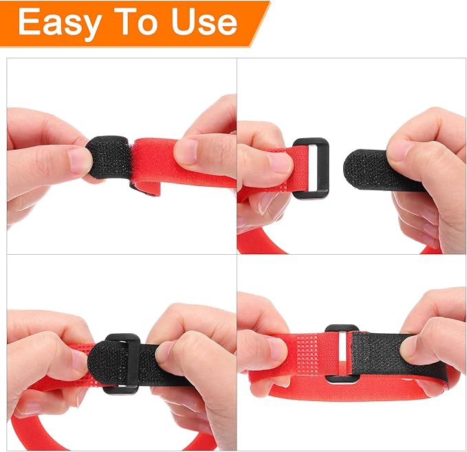 MECCANIXITY 5Pcs Reusable Battery Tie Down Straps, 0.8x20" Grey Nylon - Image 4