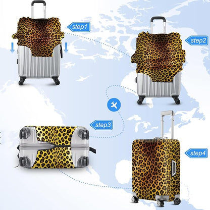 ANNA QUEEN Vintage Leopard Pattern Travel Luggage Cover -Stretchable Airplane - Image 6