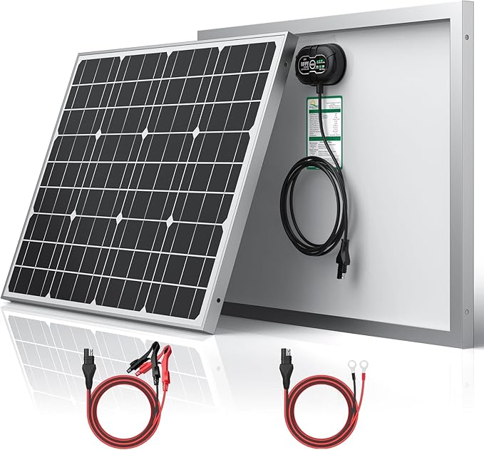 SUNER POWER 24V 50W Solar Battery Charger Maintainer, Built-in Ultra Smart MPPT by SUNERPOWER